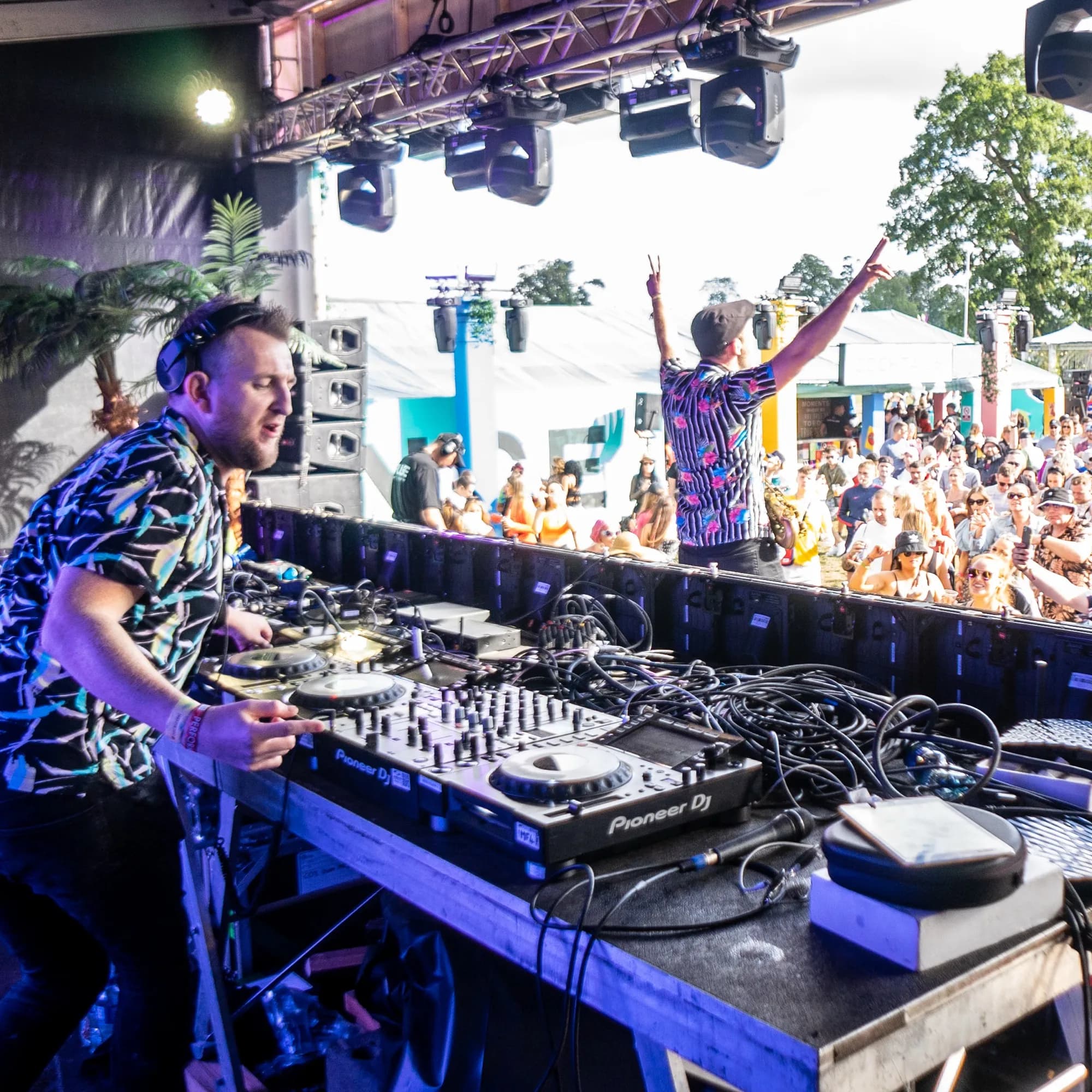 DJs performing to the crowd at Casa Bacardí