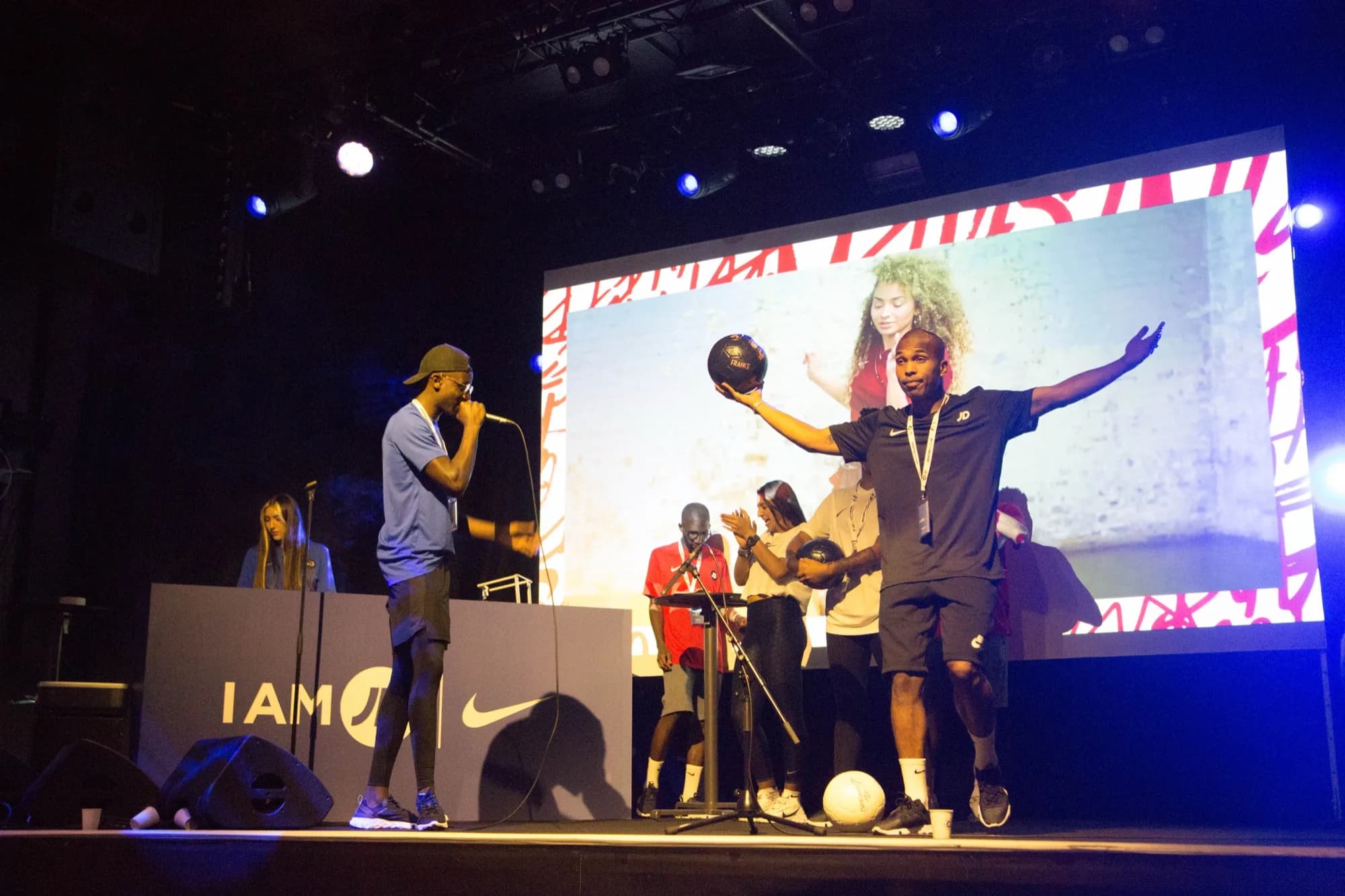 The main stage with a freestyler and live screen